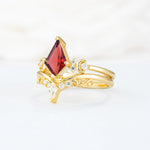 SR17118 Garnet Ring - White-Gold