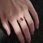 SR17118 Garnet Ring - Rose-Gold