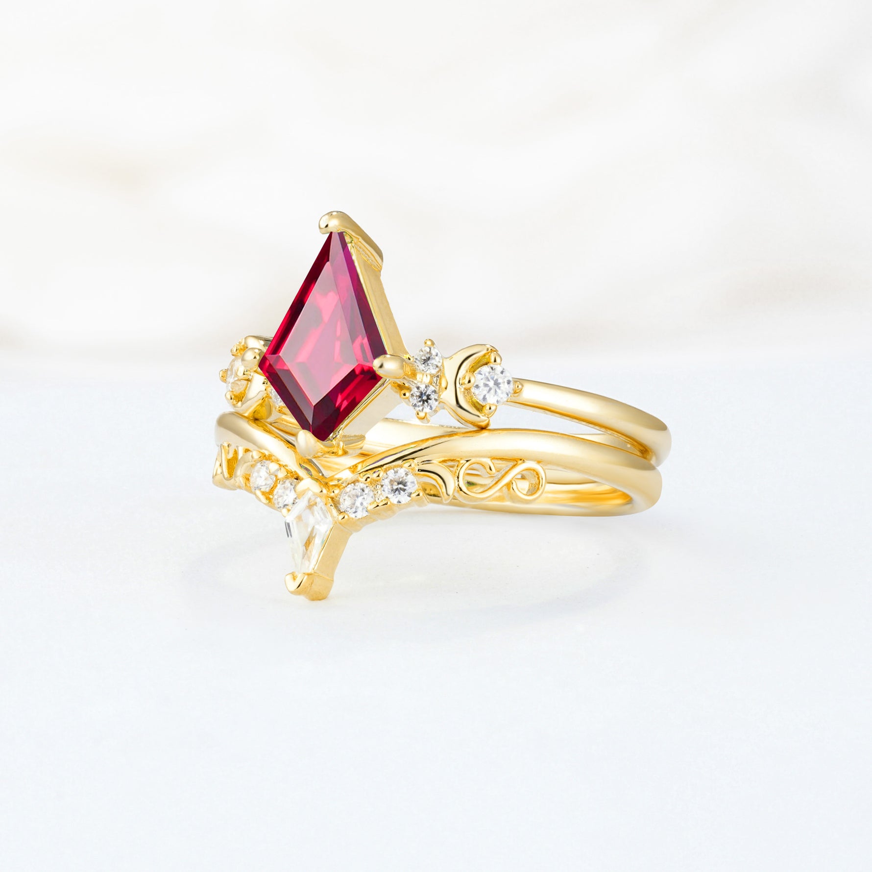SR17118 Ruby Ring - White-Gold