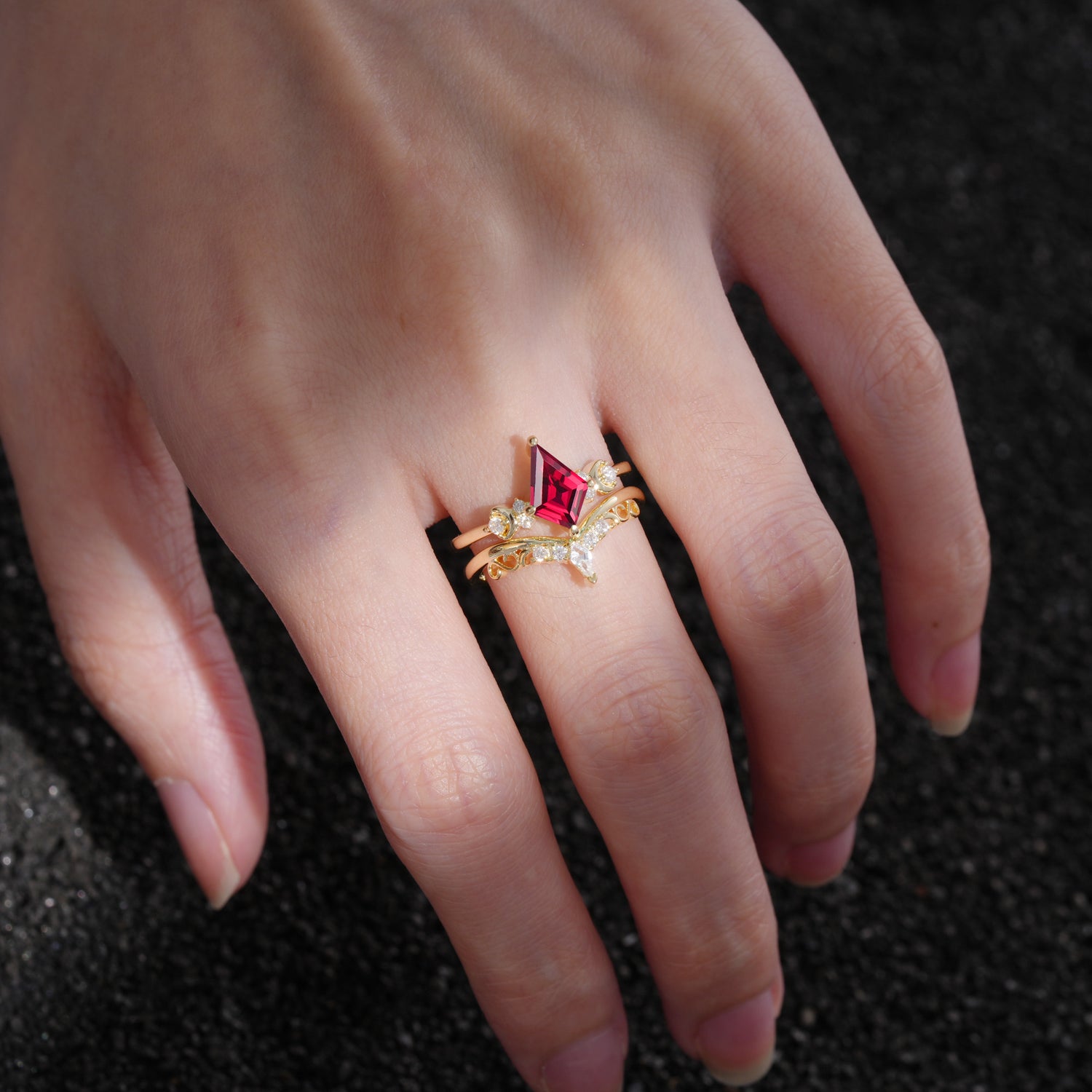 SR17118 Ruby Ring - Rose-Gold