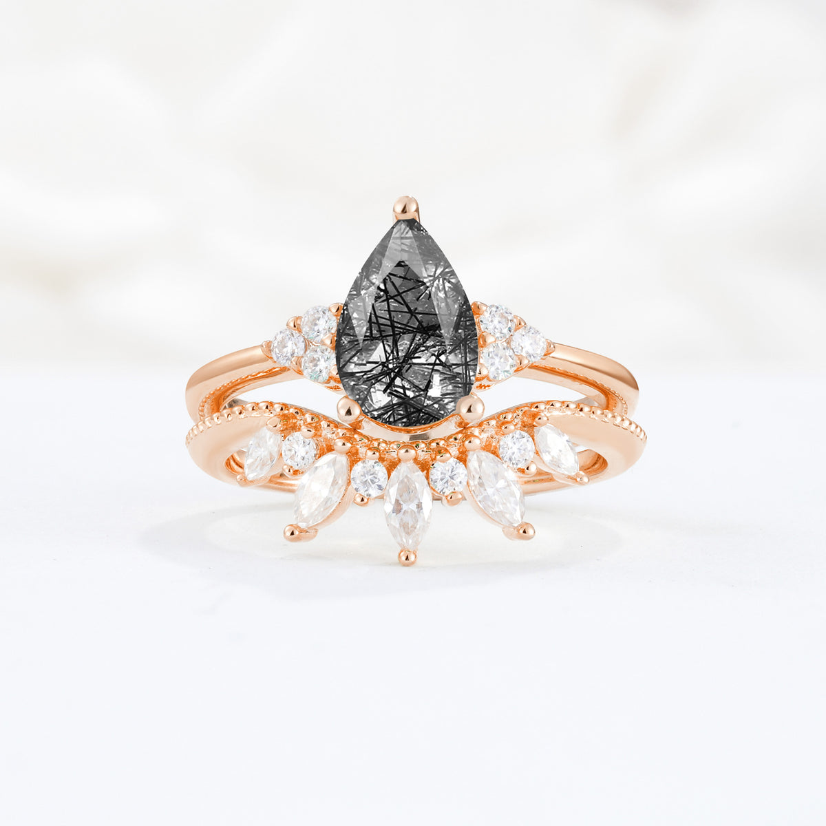 SR17119 Black Rutilated Quartz Ring - Additional view
