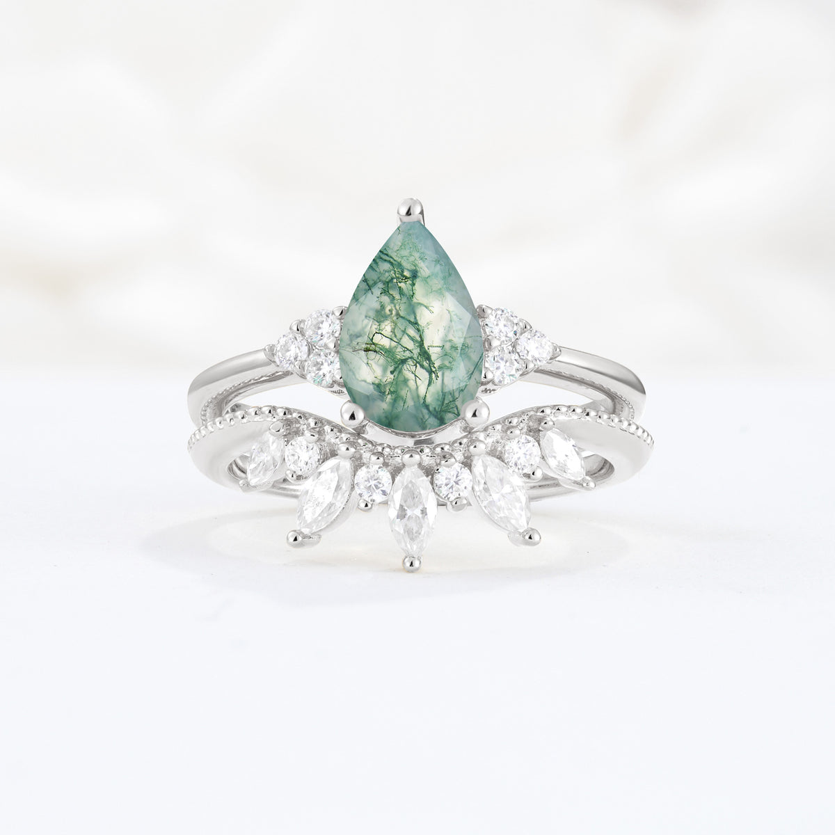 SR17119 Moss Agate Ring - Additional view