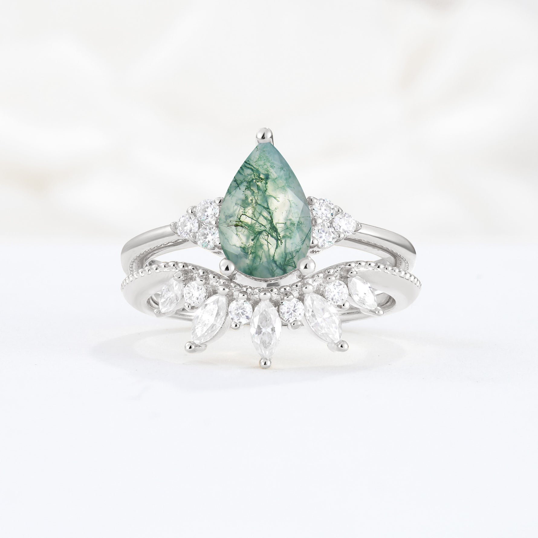SR17119 Moss Agate Ring - Additional view