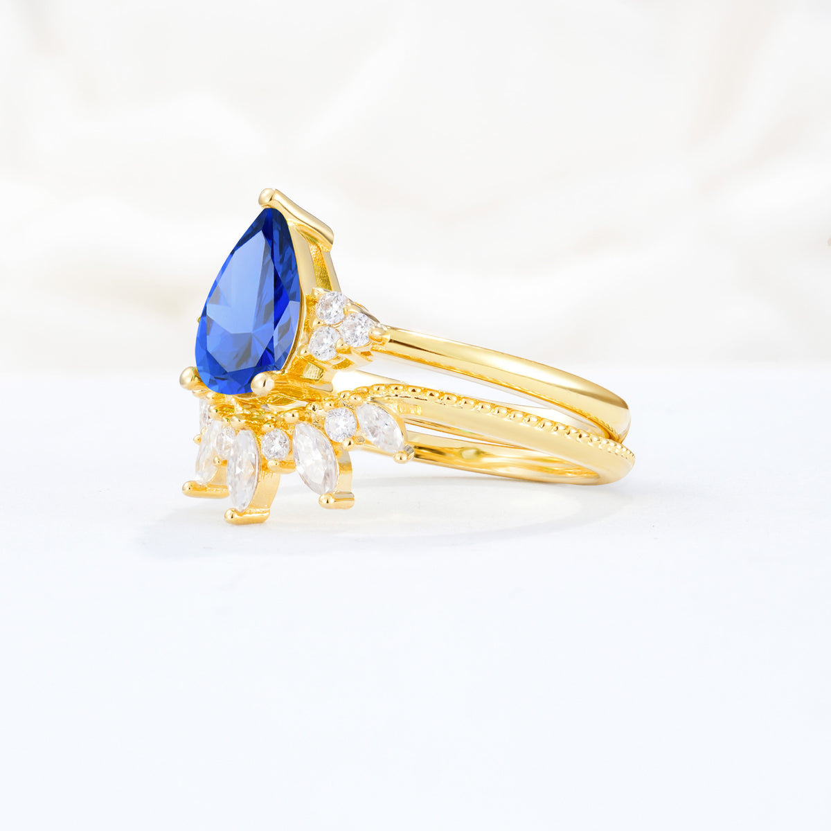 SR17119 Sapphire Ring - White-Gold