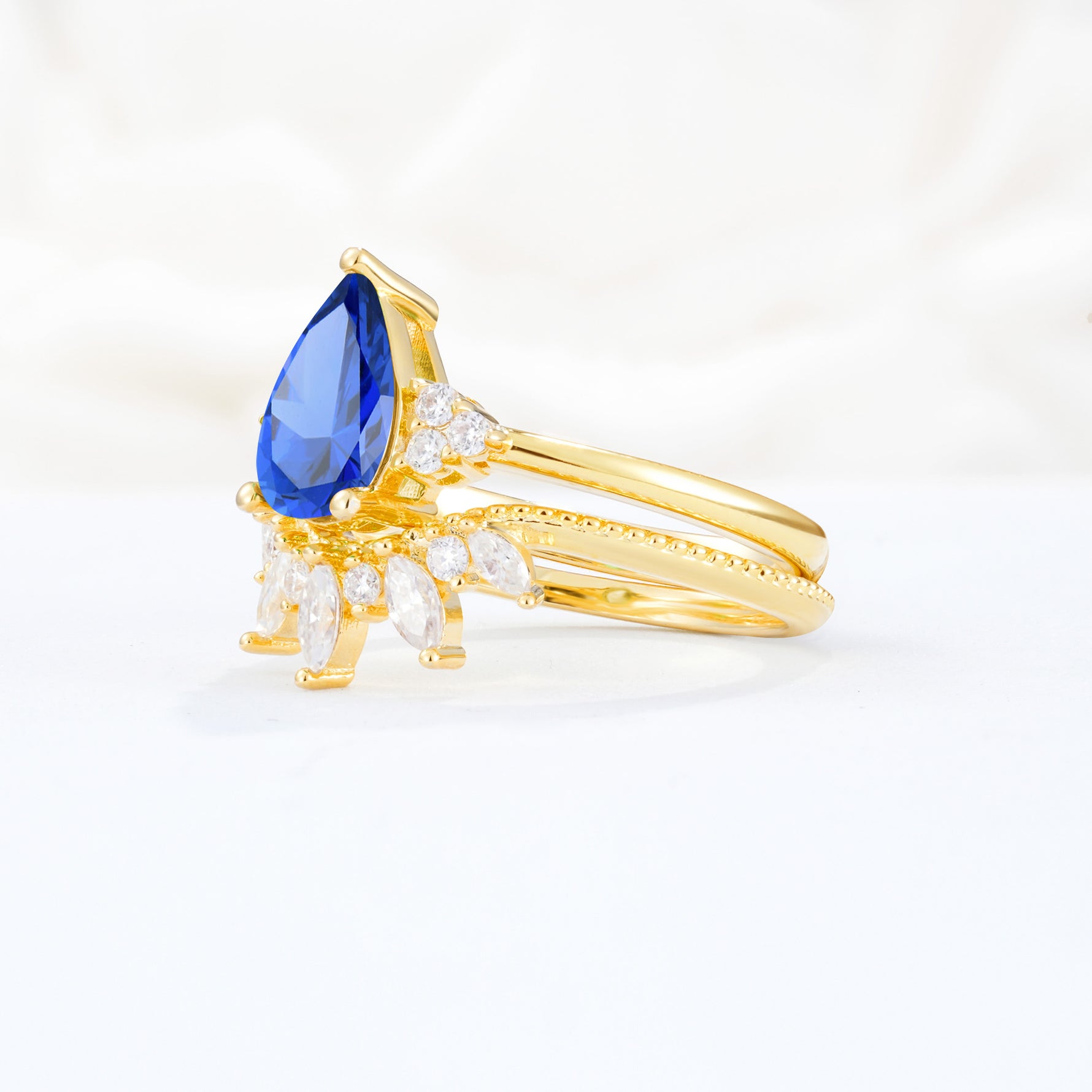 SR17119 Sapphire Ring - White-Gold