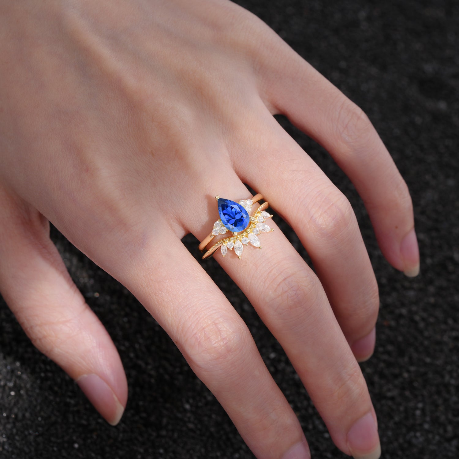 SR17119 Sapphire Ring - Rose-Gold