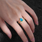 SR17119 Turquoise Ring - Rose-Gold