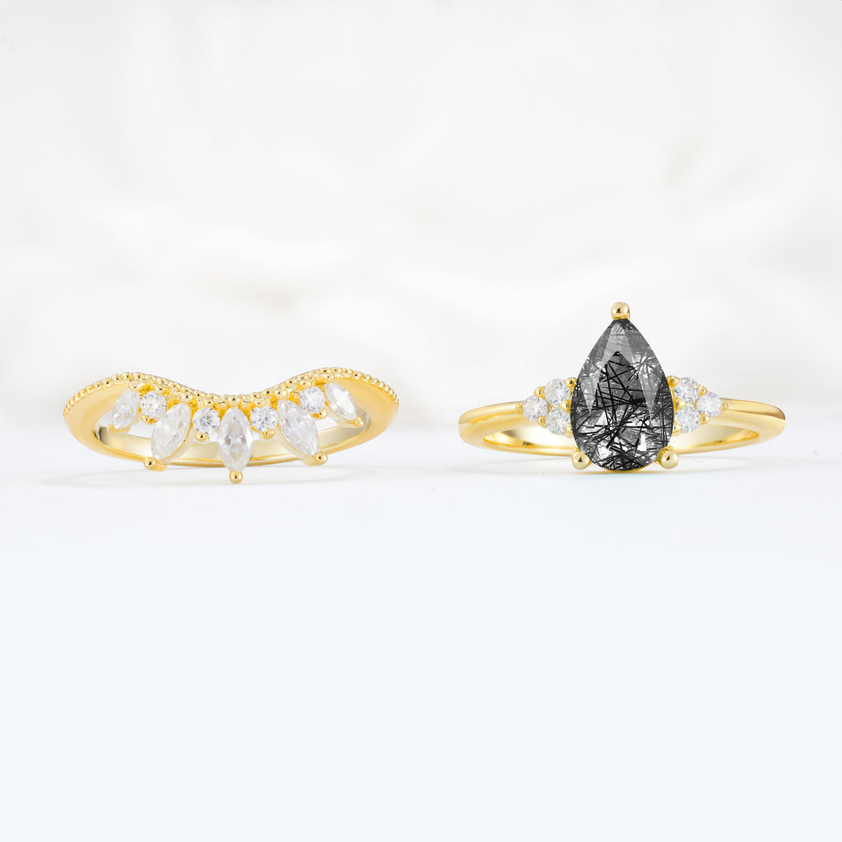 SR17119 Black Rutilated Quartz Ring - Additional view