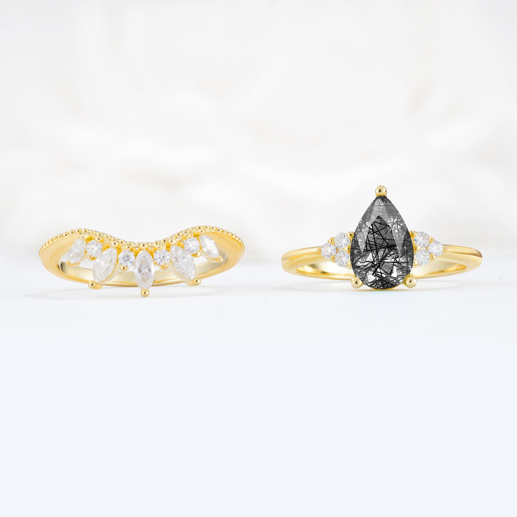 SR17119 Black Rutilated Quartz Ring - Additional view