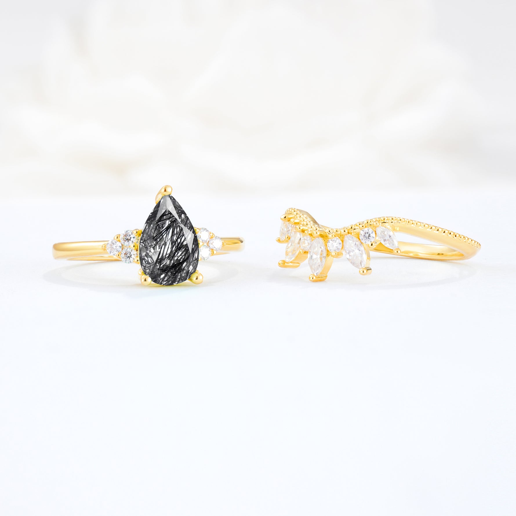 SR17119 Black Rutilated Quartz Ring - Additional view