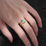 SR17119 Moss Agate Ring - Rose-Gold
