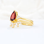SR17119 Garnet Ring - White-Gold