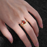 SR17119 Garnet Ring - Rose-Gold