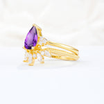 SR17119 Amethyst Ring - White-Gold