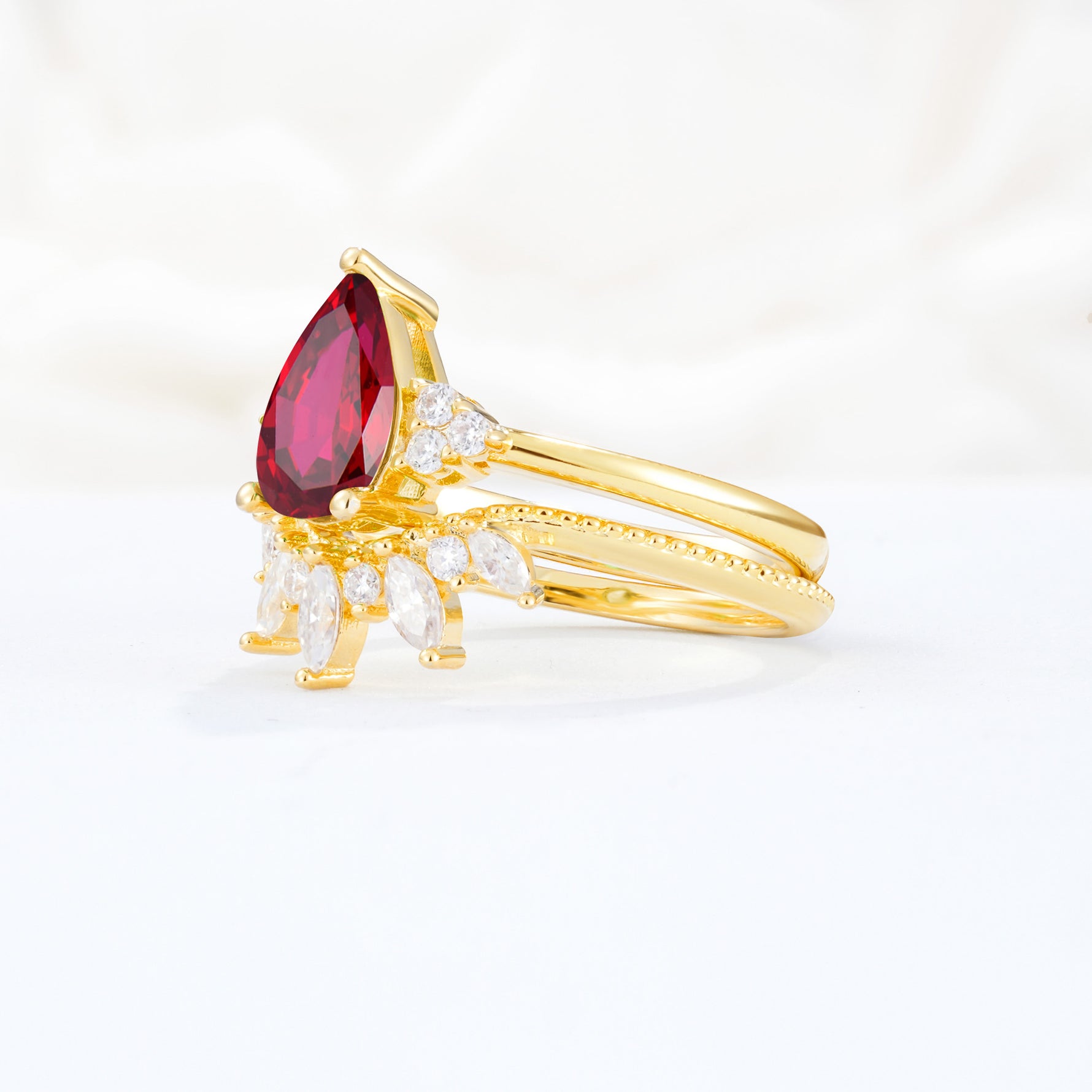 SR17119 Ruby Ring - White-Gold