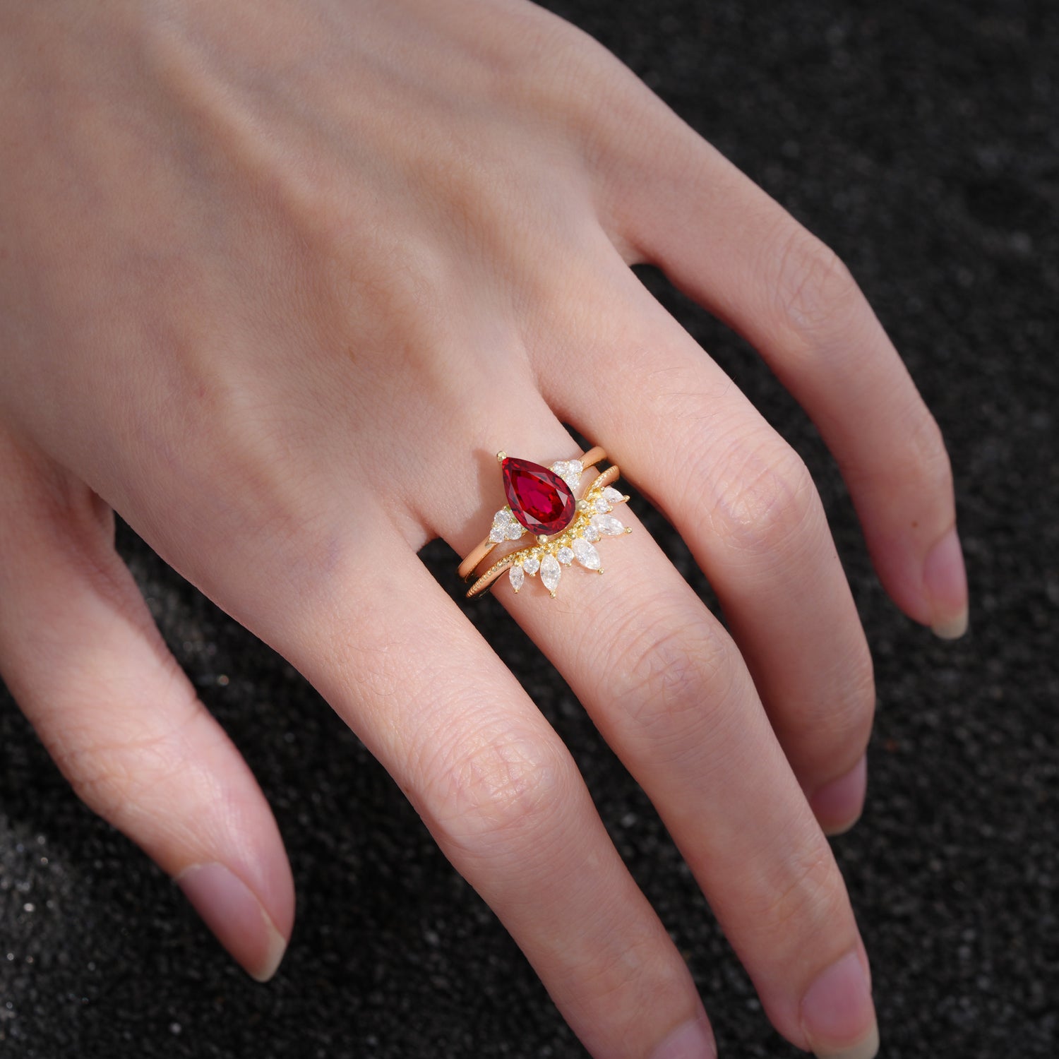 SR17119 Ruby Ring - Rose-Gold