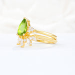 SR17119 Peridot Ring - White-Gold