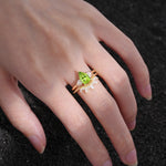 SR17119 Peridot Ring - Rose-Gold
