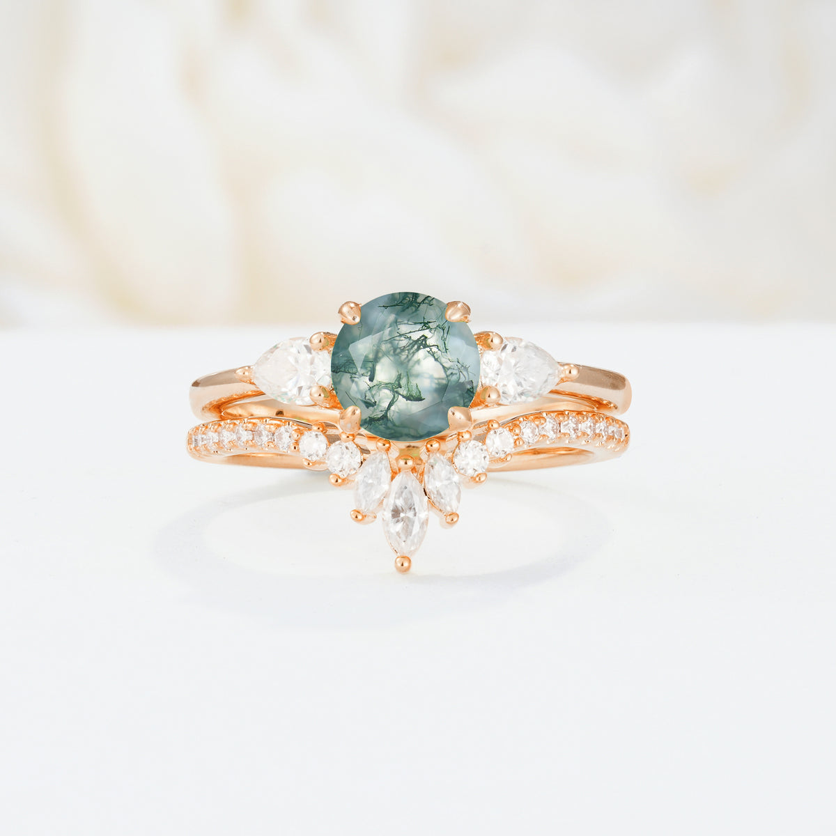 SR17120 Moss Agate Ring - Additional view