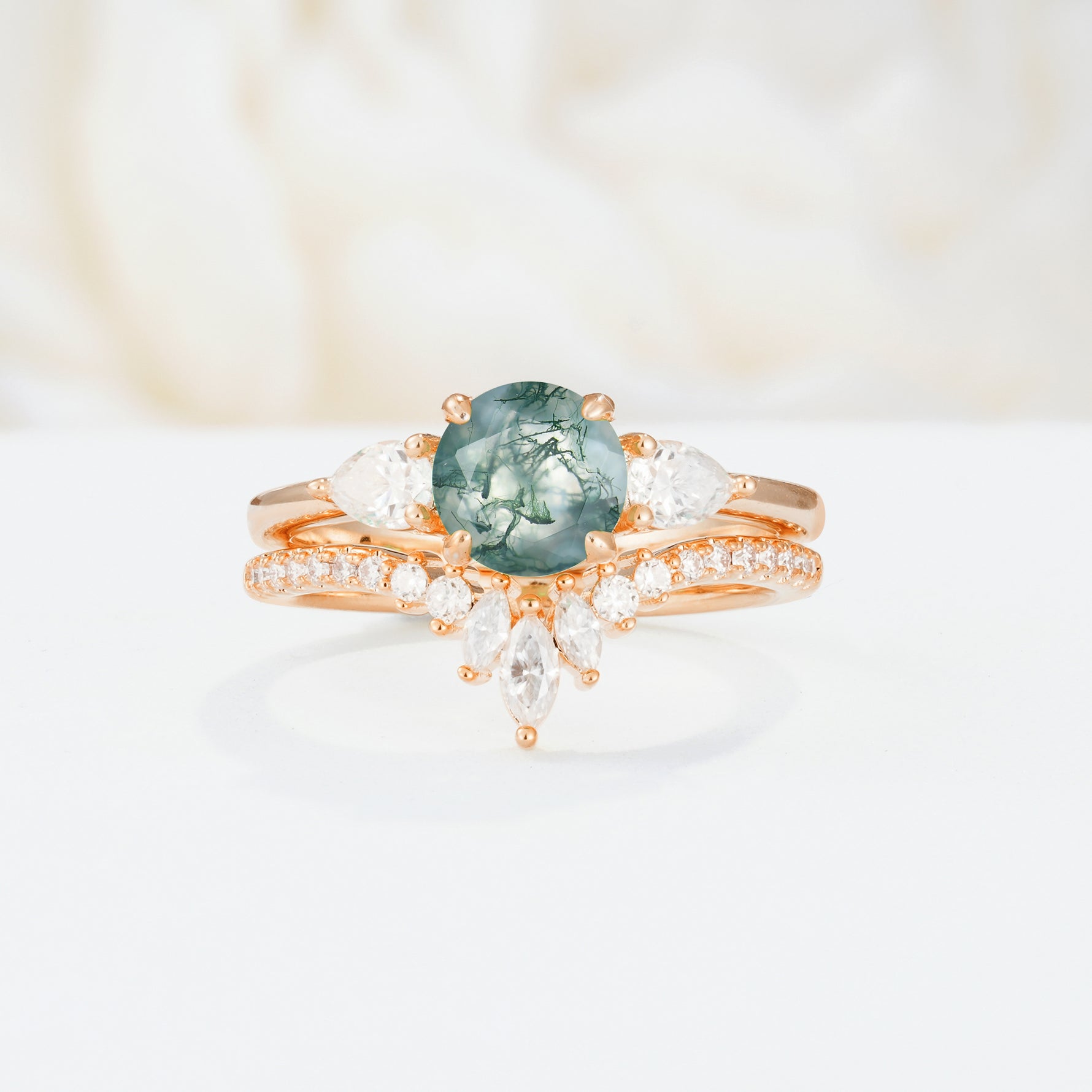 SR17120 Moss Agate Ring - Additional view