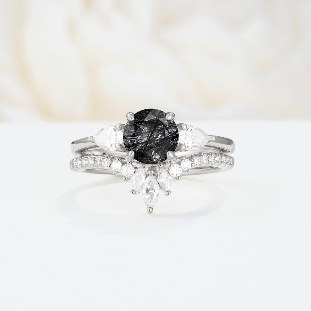SR17120 Black Rutilated Quartz Ring - Additional view