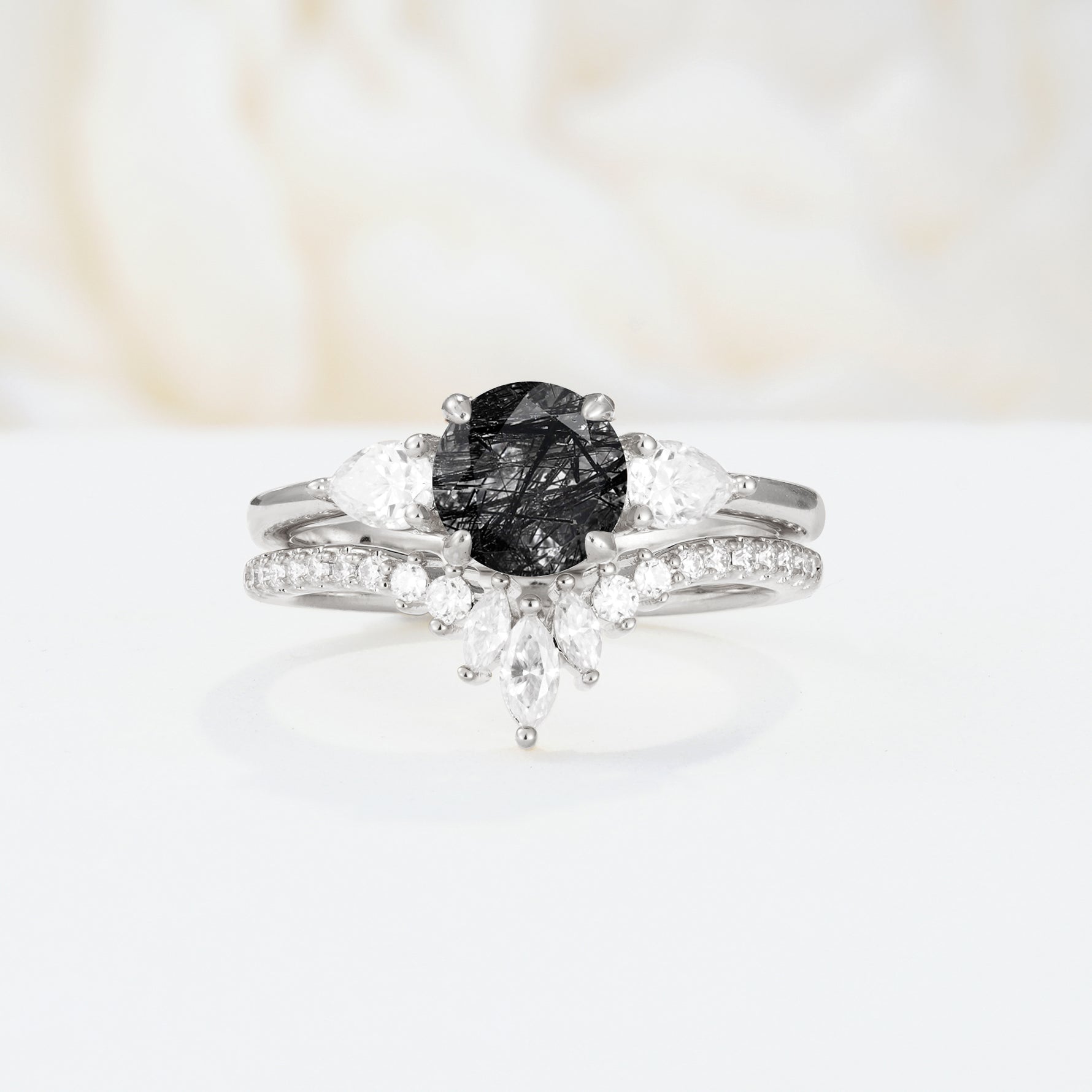 SR17120 Black Rutilated Quartz Ring - Additional view