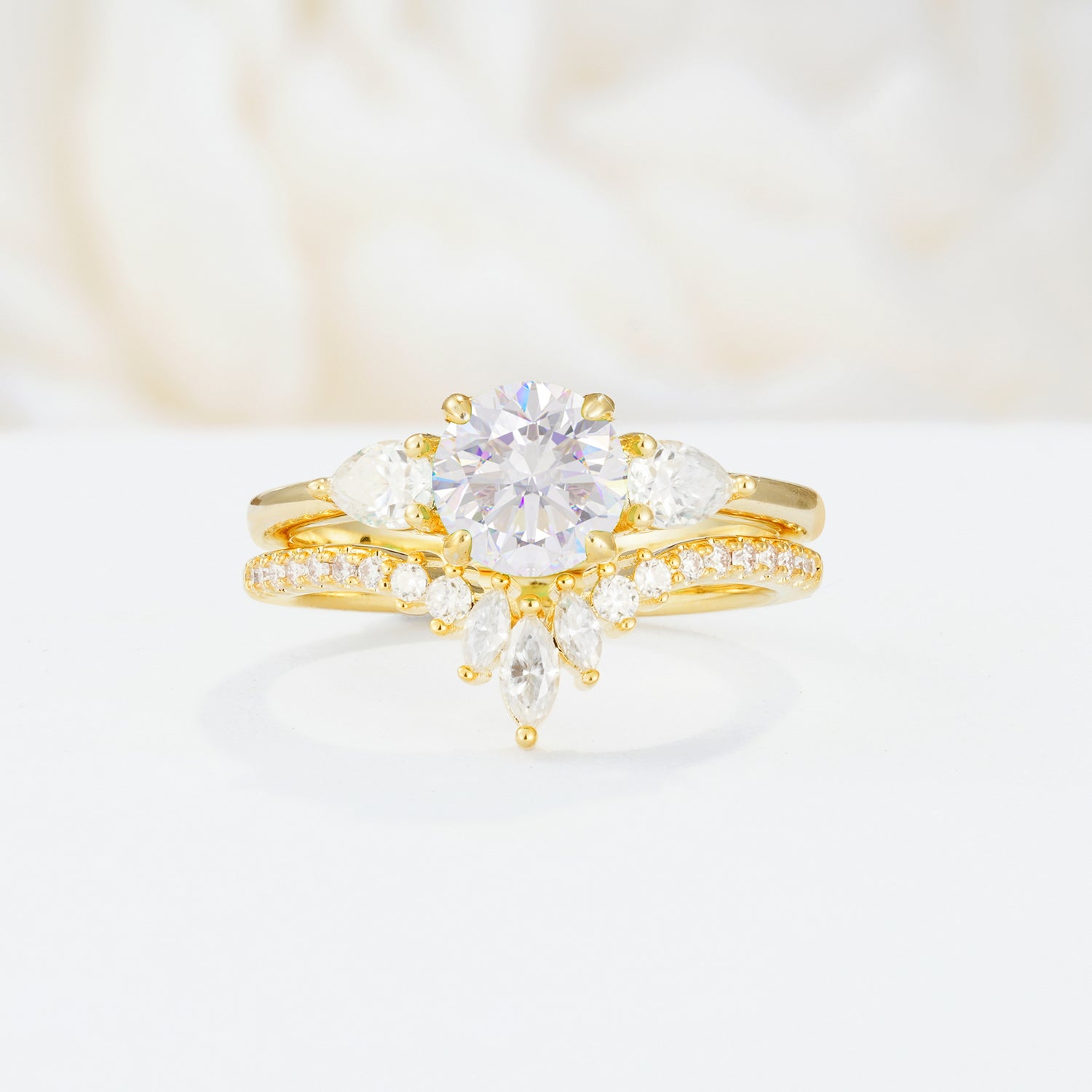 SR17120 Moissanite Ring - Yellow-Gold