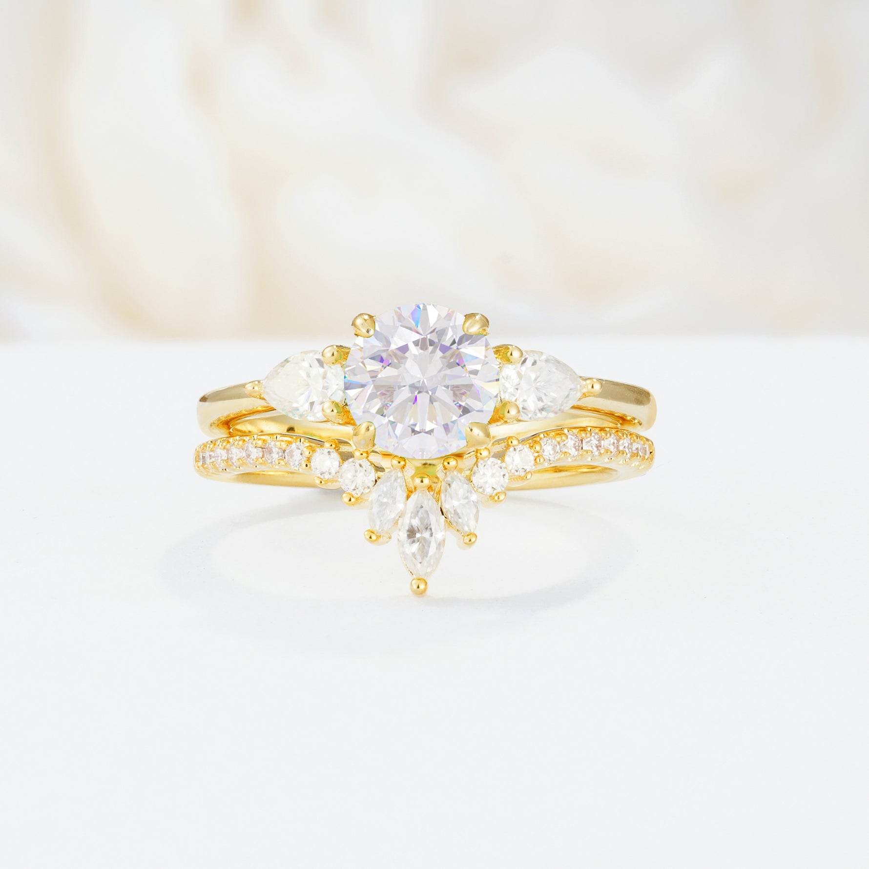 SR17120 Moissanite Ring - Yellow-Gold