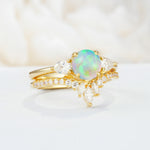 SR17120 Fire Opal Ring - White-Gold