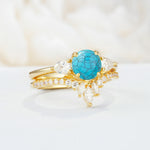 SR17120 Turquoise Ring - White-Gold