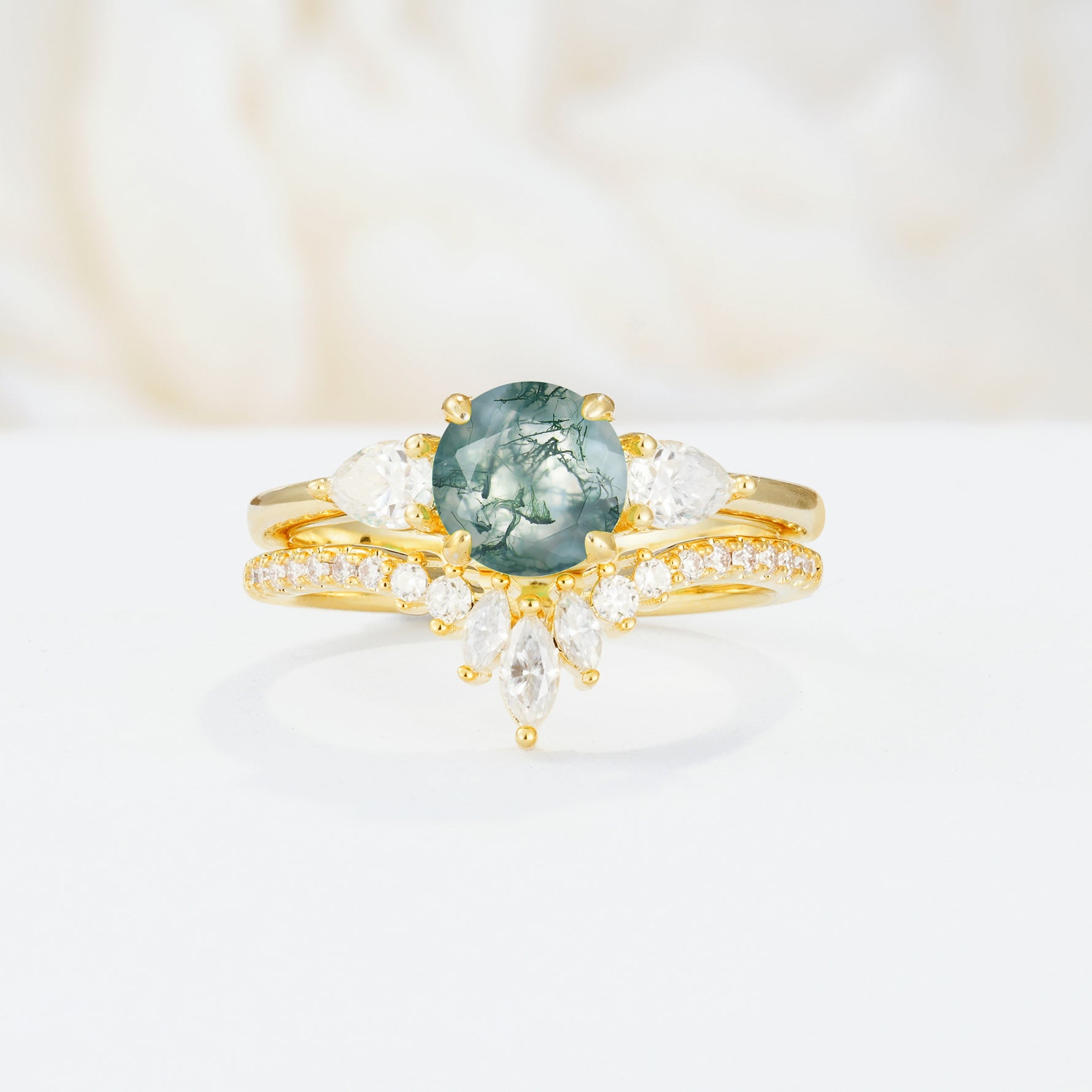 SR17120 Moss Agate Ring - Additional view