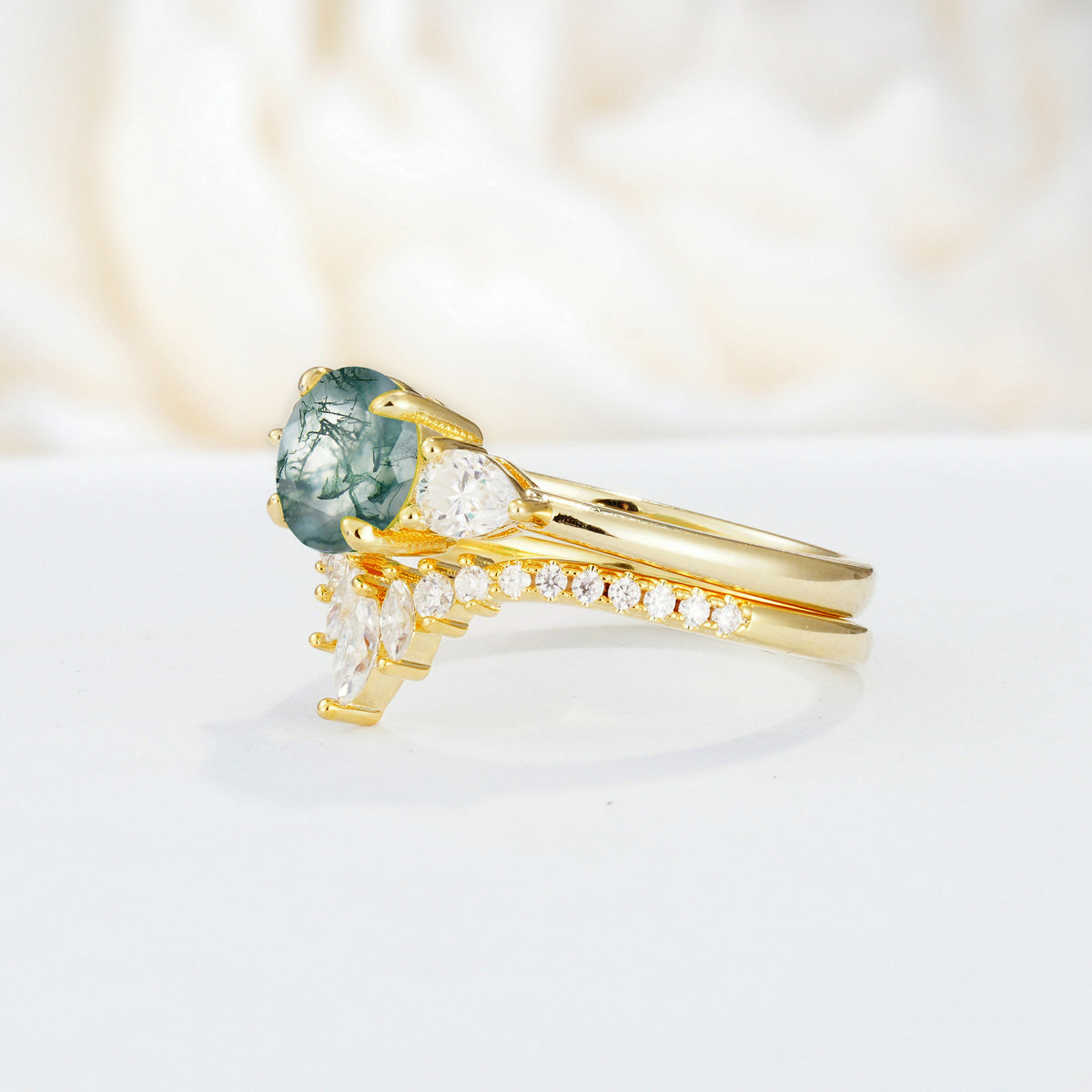 SR17120 Moss Agate Ring - Additional view