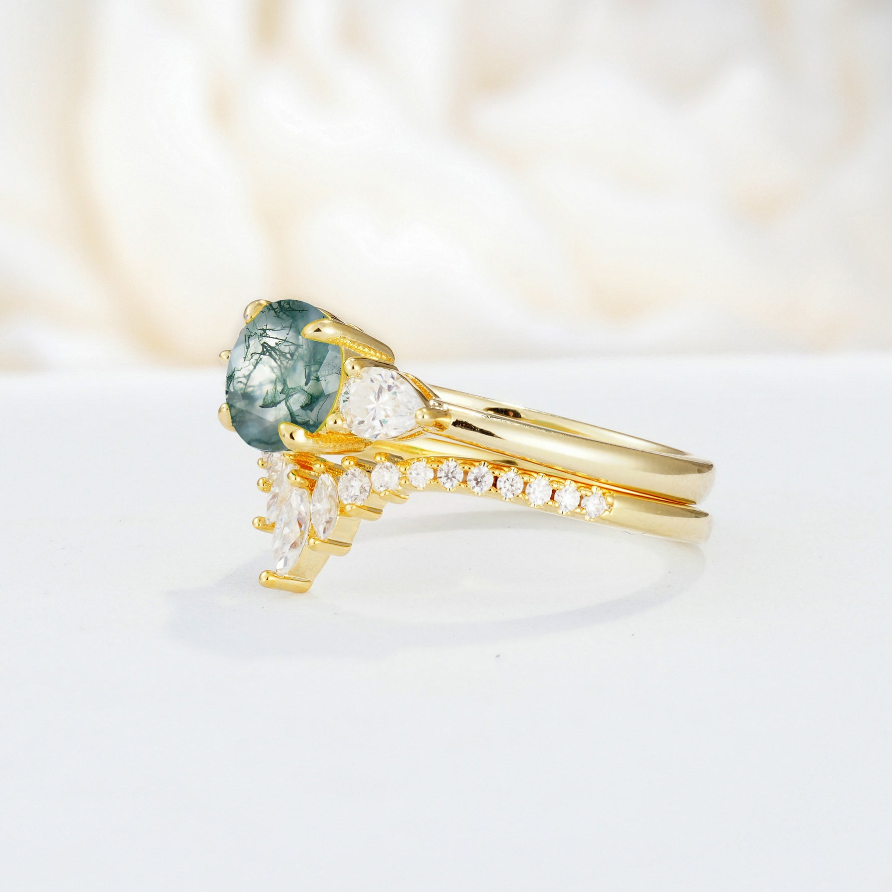 SR17120 Moss Agate Ring - Additional view