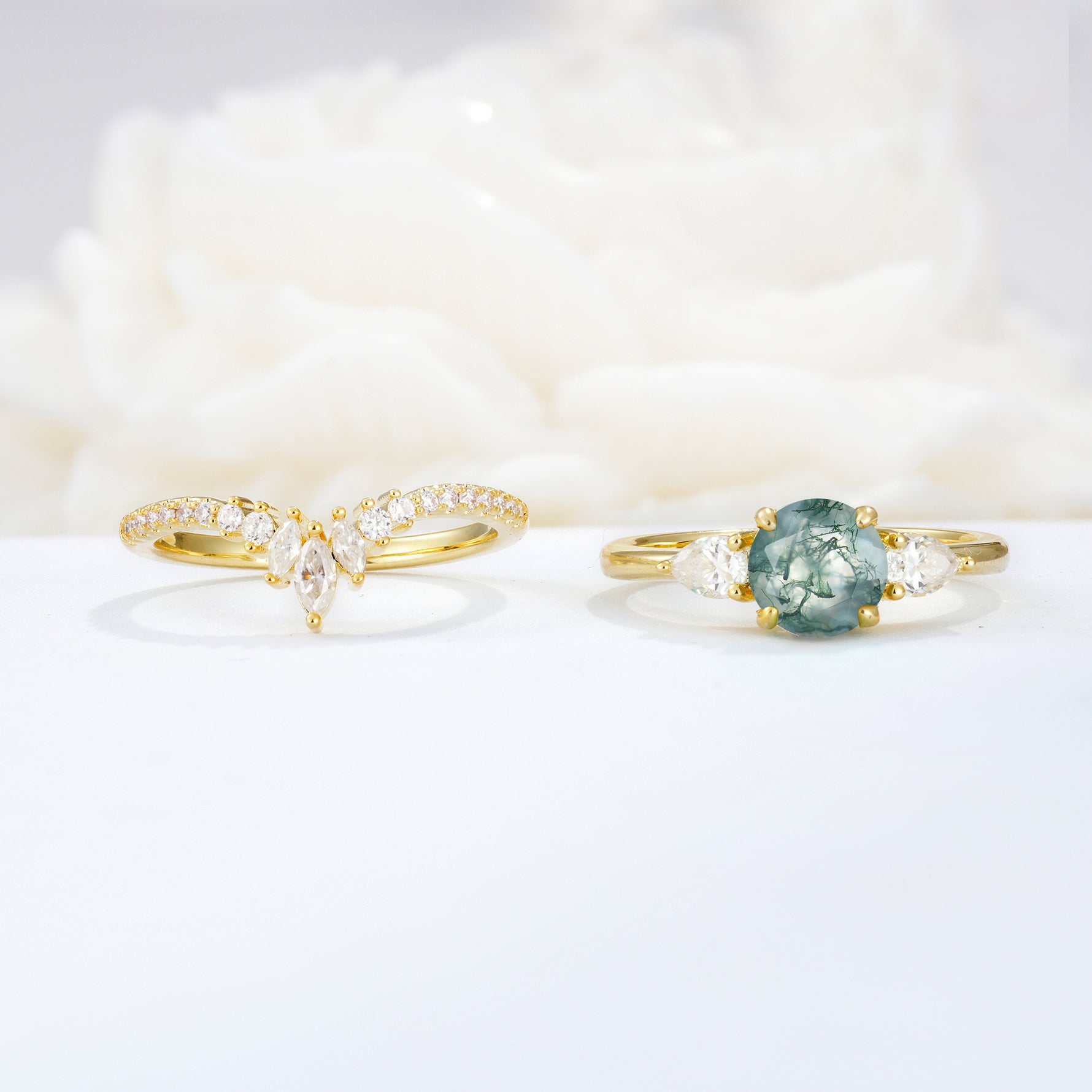 SR17120 Moss Agate Ring - Additional view