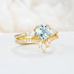 SR17120 Aquamarine Ring - White-Gold