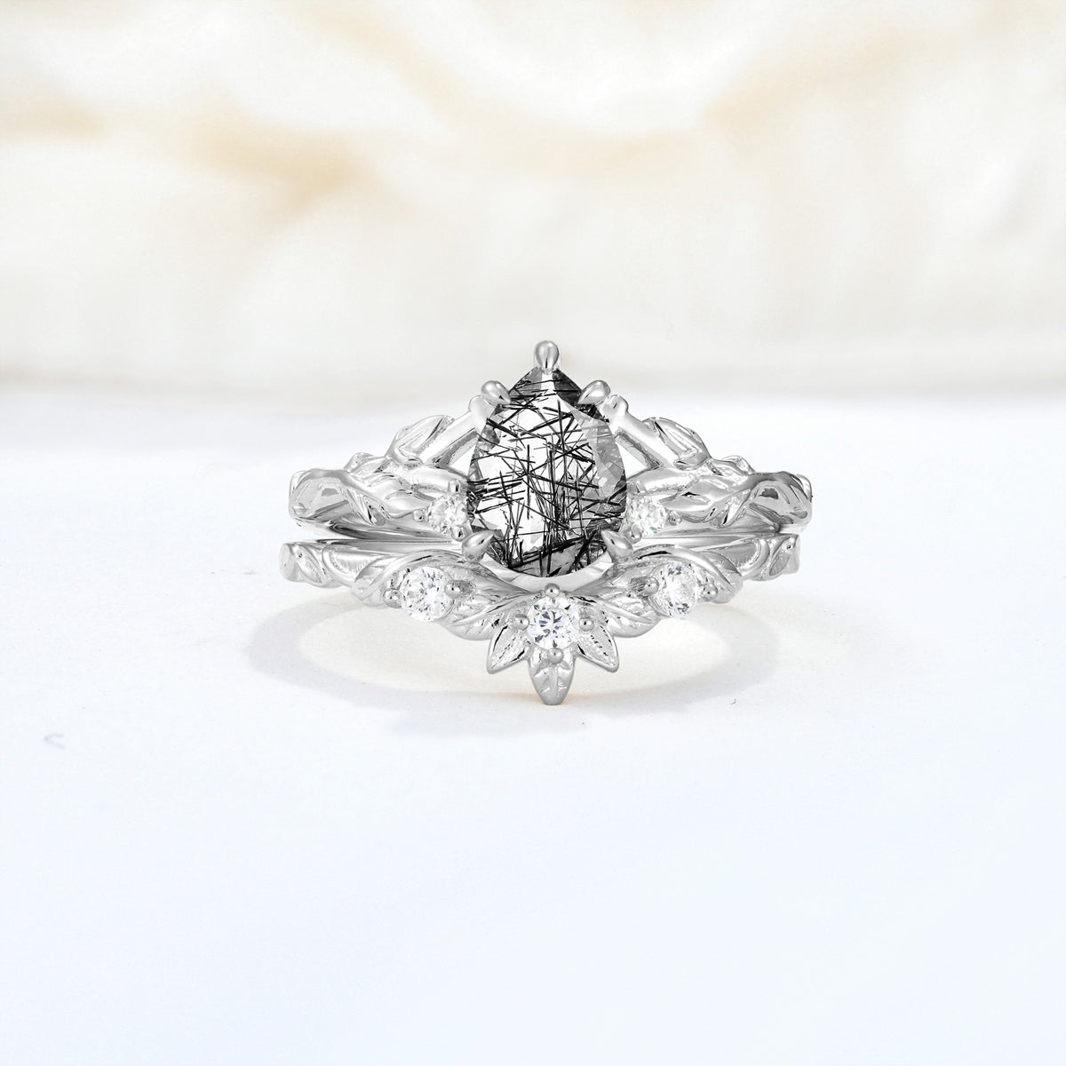 SR17127 Black Rutilated Quartz Ring - Additional view