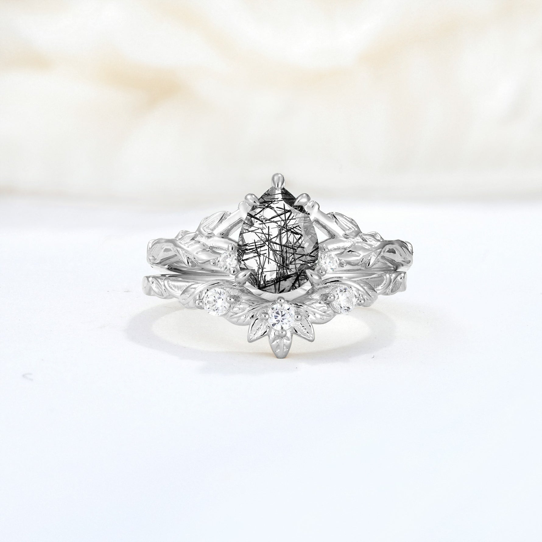 SR17127 Black Rutilated Quartz Ring - Additional view
