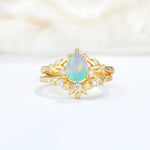 SR17127 Fire Opal Ring - Yellow-Gold