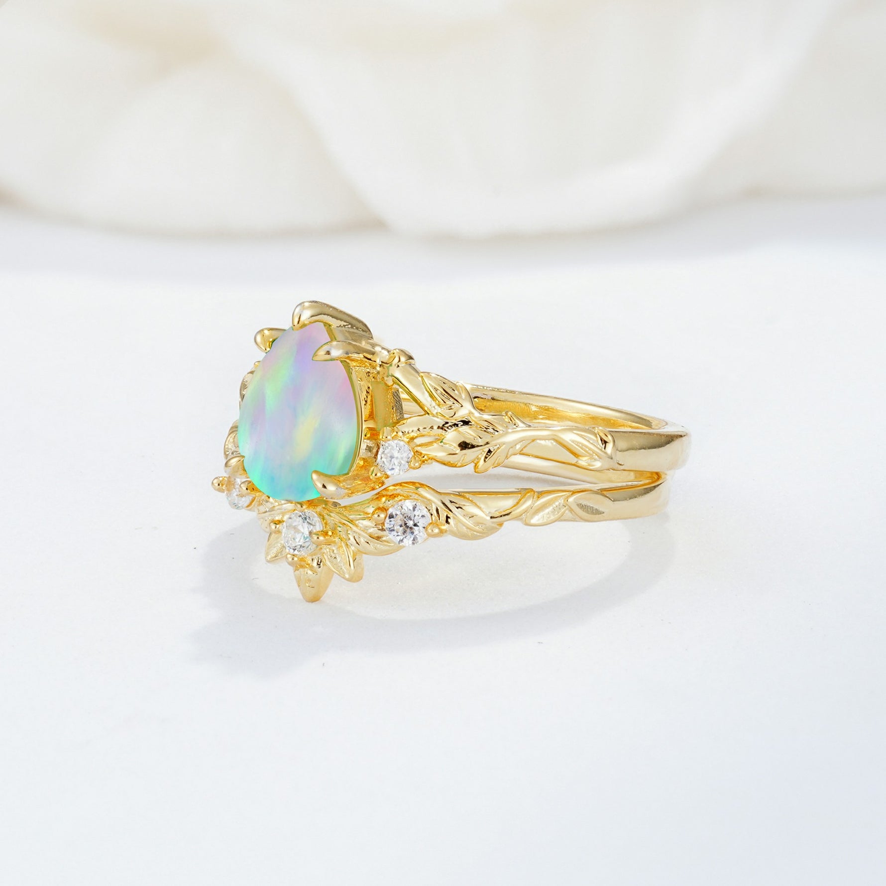 SR17127 Fire Opal Ring - Rose-Gold