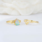 SR17127 Fire Opal Ring - White-Gold