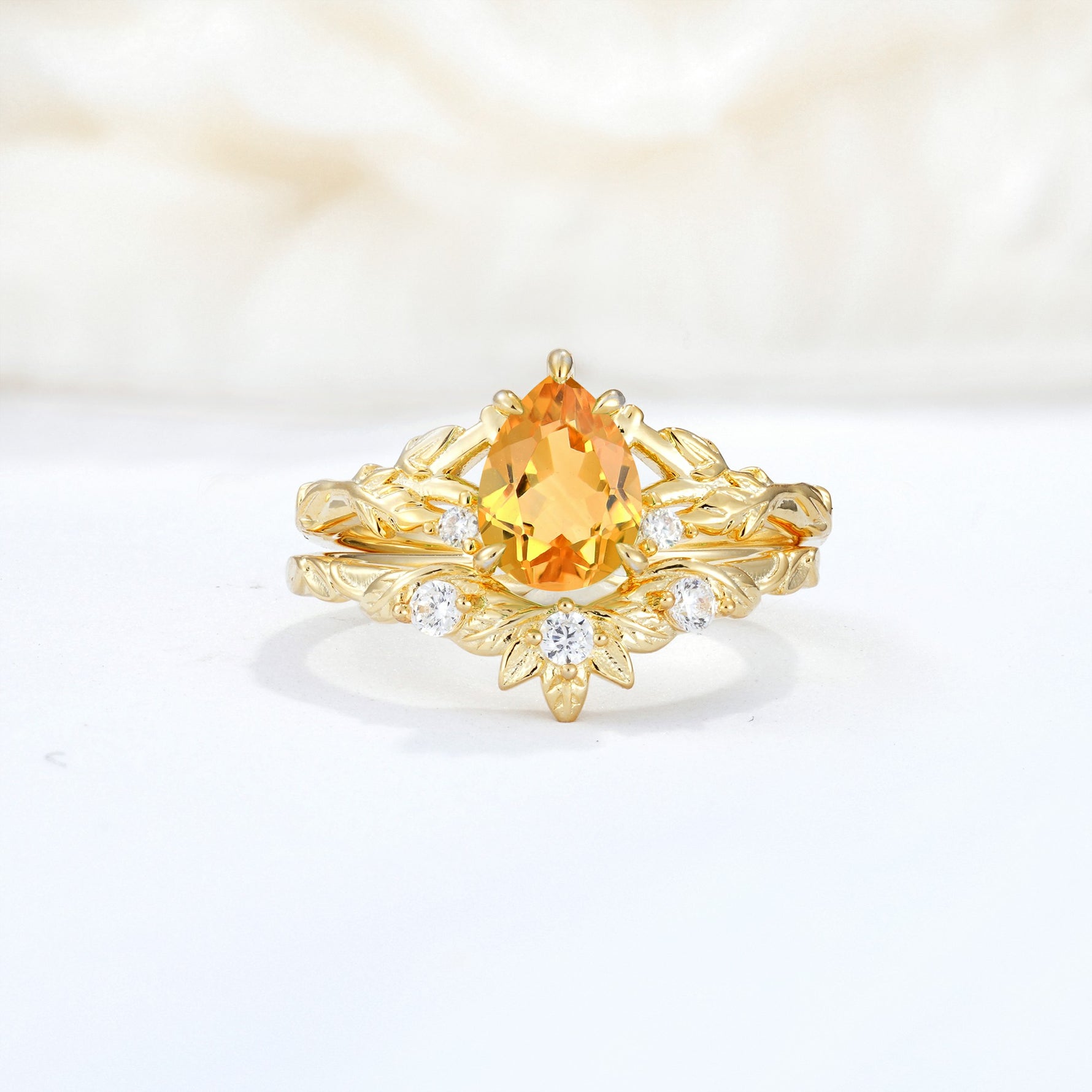SR17127 Citrine Ring - Yellow-Gold