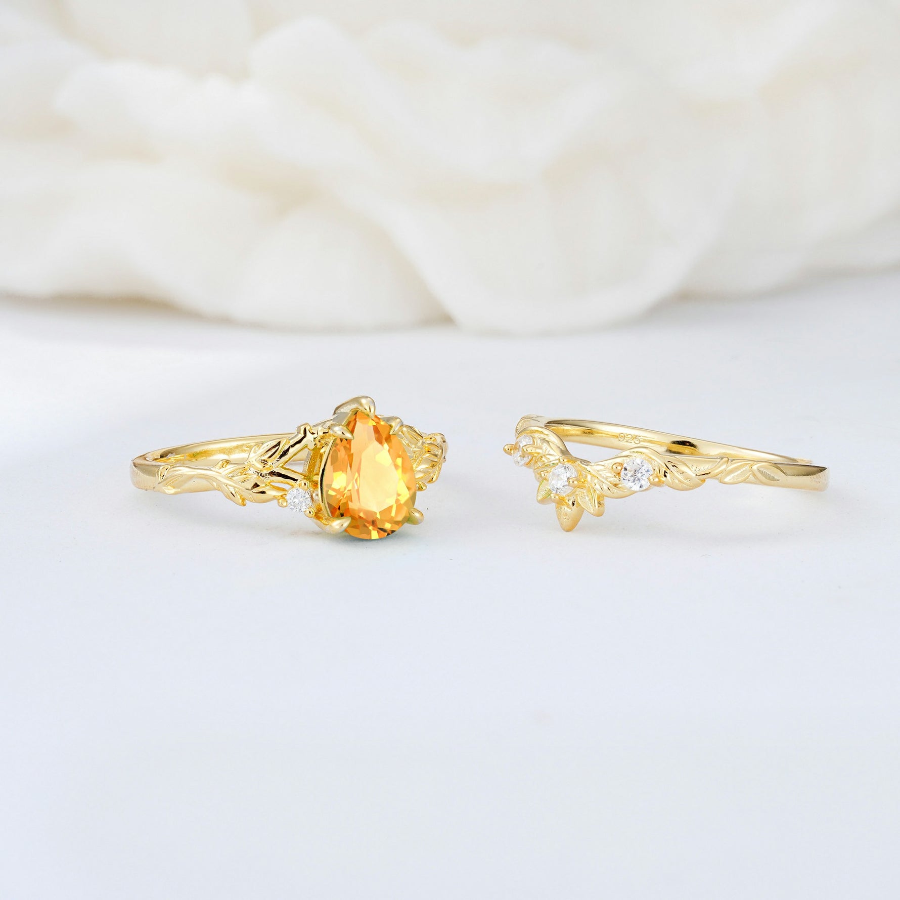 SR17127 Citrine Ring - White-Gold