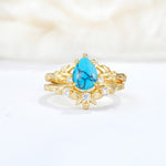 SR17127 Turquoise Ring - Yellow-Gold