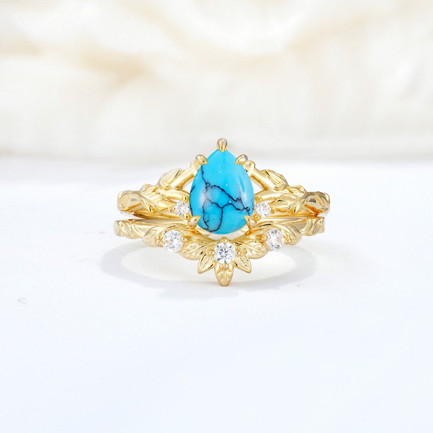 SR17127 Turquoise Ring - Yellow-Gold