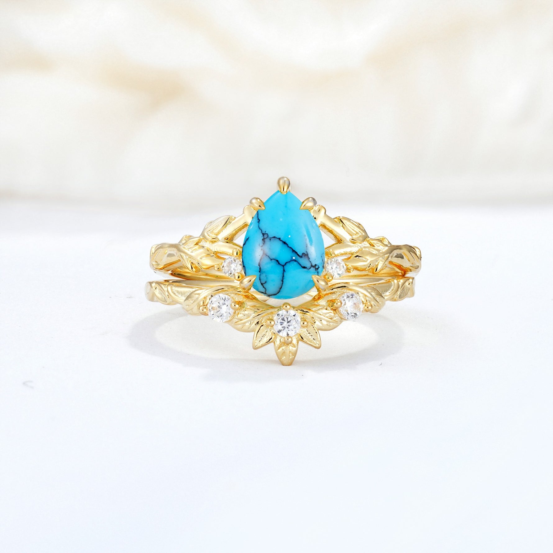 SR17127 Turquoise Ring - Yellow-Gold