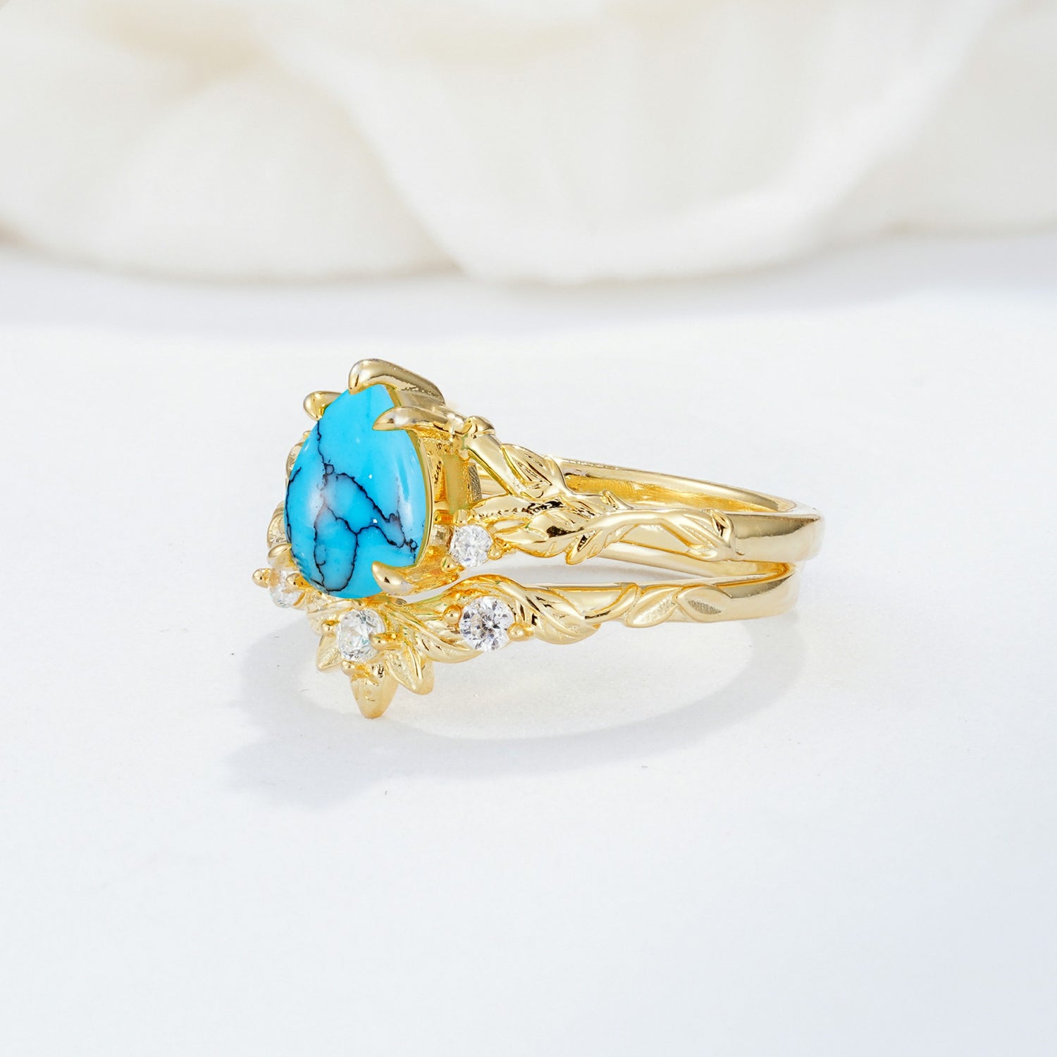 SR17127 Turquoise Ring - Rose-Gold