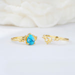 SR17127 Turquoise Ring - White-Gold