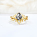 SR17127 Black Rutilated Quartz Ring - Yellow-Gold