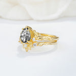 SR17127 Black Rutilated Quartz Ring - Rose-Gold