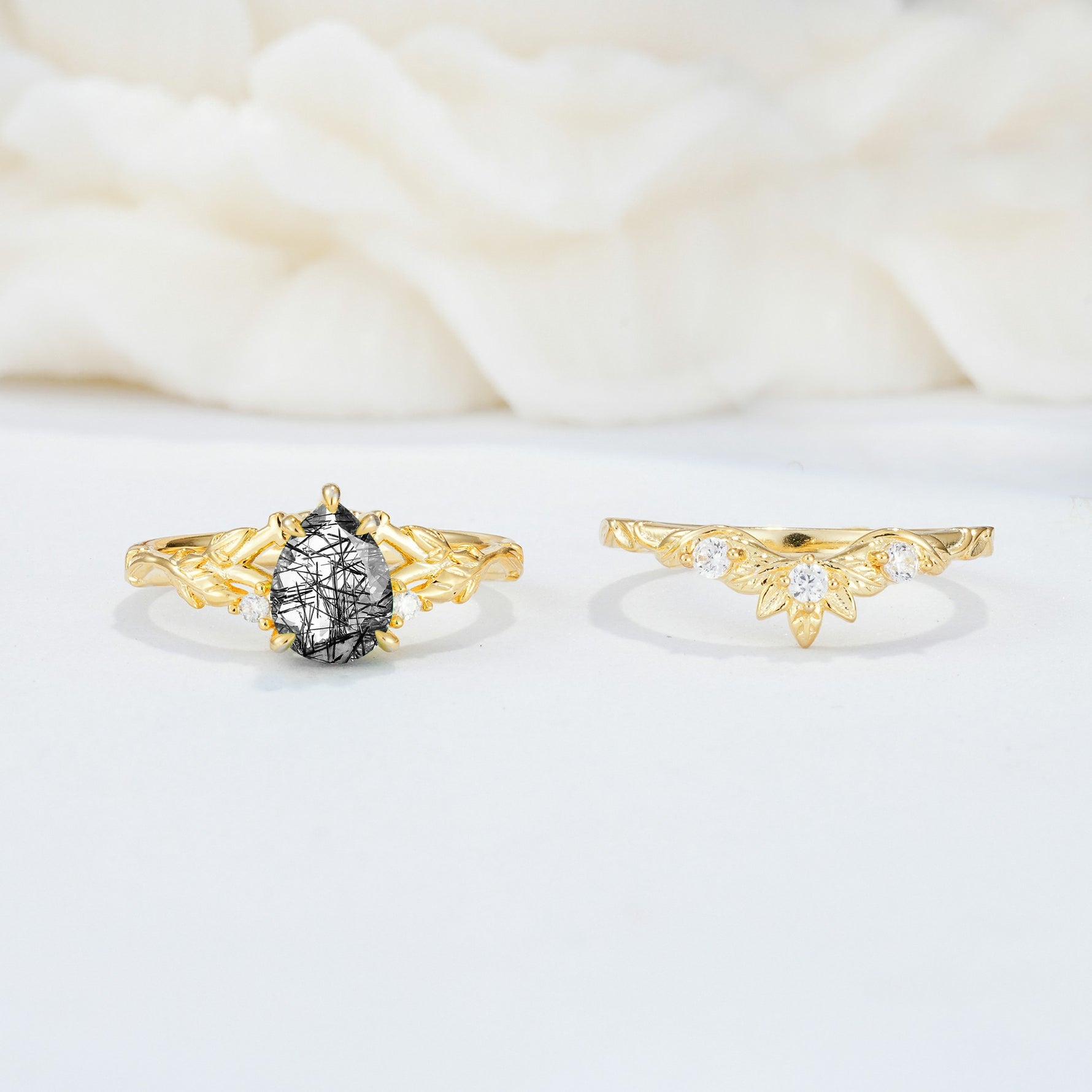 SR17127 Black Rutilated Quartz Ring - Additional view